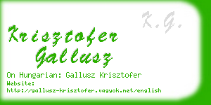 krisztofer gallusz business card